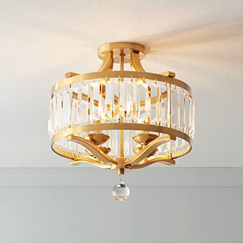 Prava 16 1 2" Wide Brass and Crystal Semi