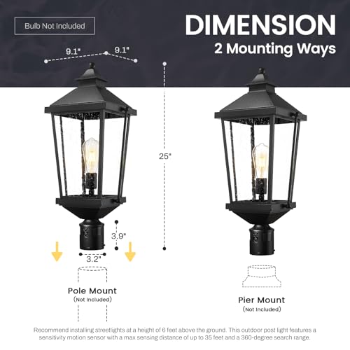 360° Exterior Post Light Fixture