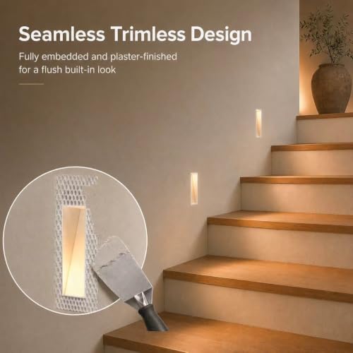 Trimless Recessed LED Step Lights Hardwired Indoor