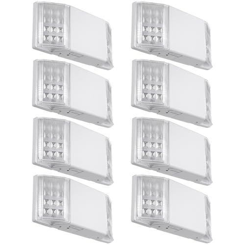 8 Pack LED Emergency Lighting with Battery Backup White (8 Count)