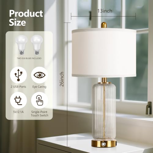 Modern 27" Touch Table Lamp Set of 2 (2 Count)