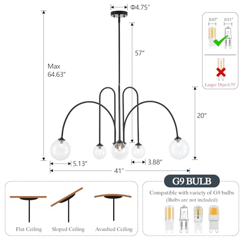 6 Light Modern Sputnik Light Fixture