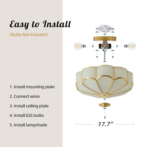 Brass Vintage Gold Ceiling Light