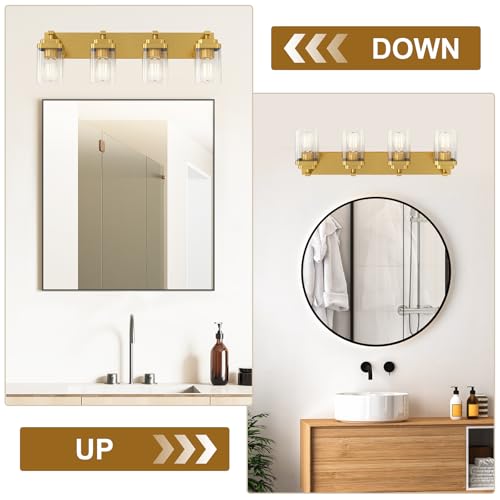 Brushed Gold Bathroom Light Fixtures