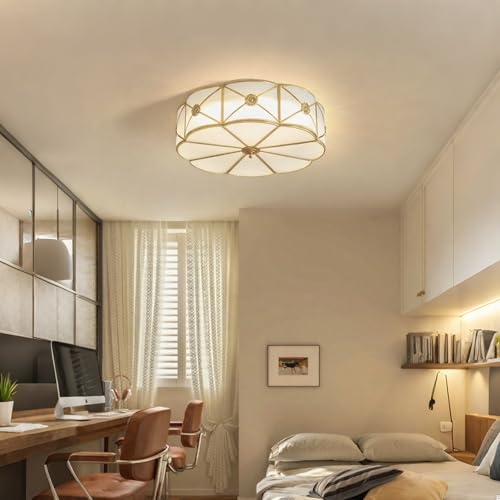 14 Inch Brass Flush Mount Ceiling Light