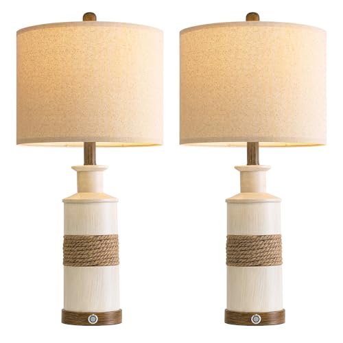 24.5" Farmhouse Boho Table Lamps Set of 2 (2 Count)