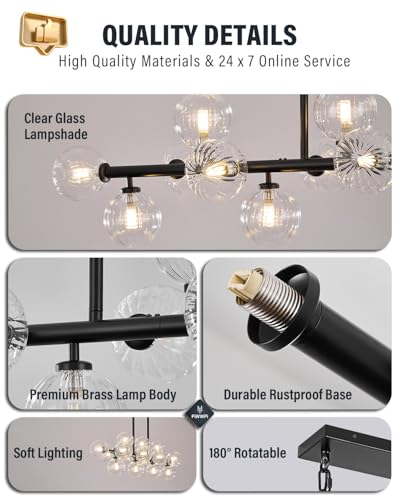 Large Linear Chandeliers for Dining Room Kitchen Island
