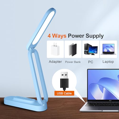 LED Desk Lamp for Office Home & Battery Operated Lamp Rechargeable Lamp Foldable & Portable Light