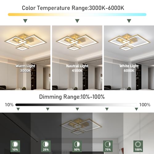 Modern Gold Led Ceiling Light 3