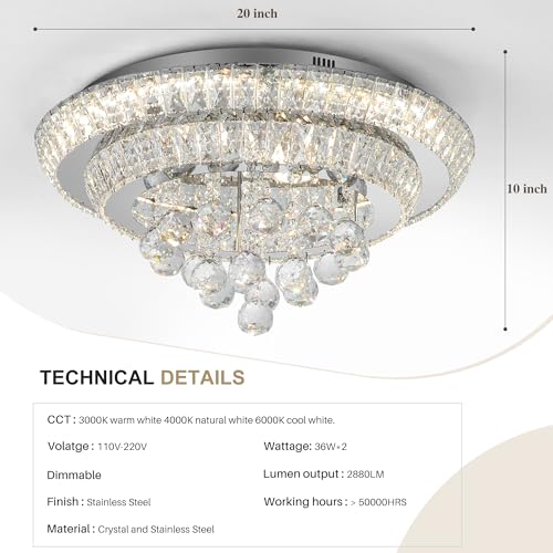 20" Crystal Chandeliers