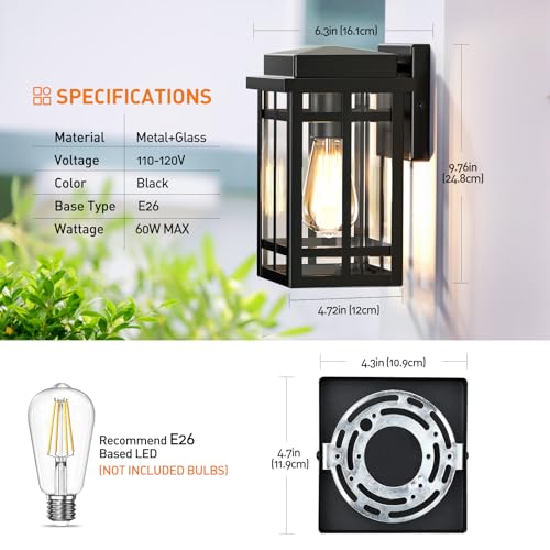 Outdoor Wall Light Fixtures 9.76'' (2 Count)