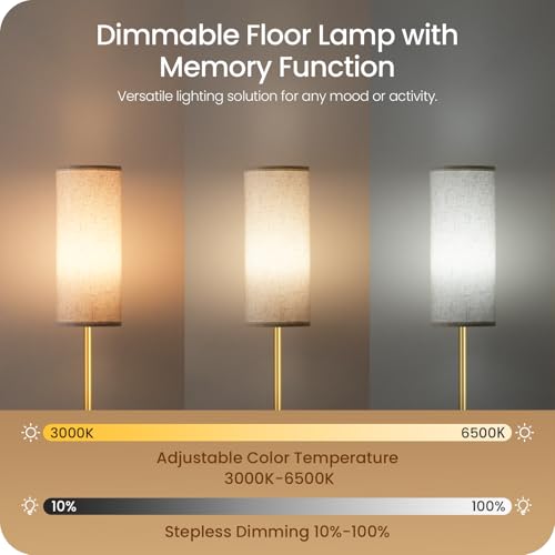 Dimmable Floor Lamps for Living Room with Remote and Foot Switch