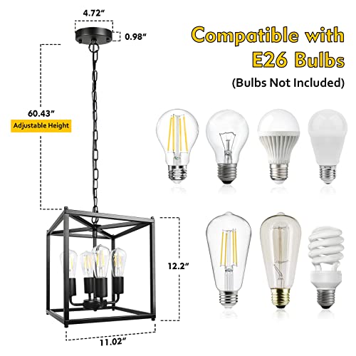 4 Light Black Farmhouse Chandelier
