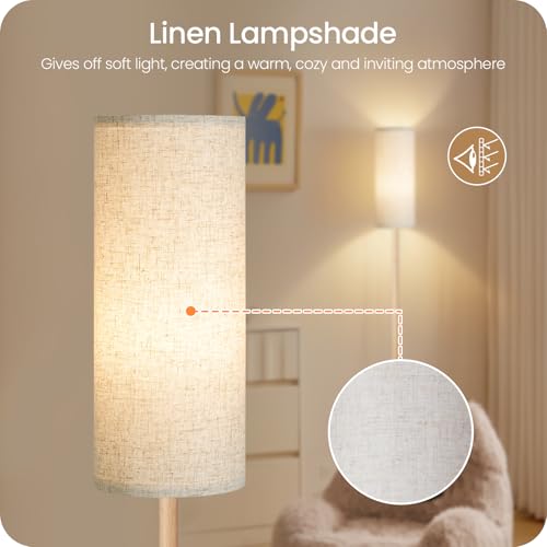 2 Pack Wooden Textured Pole Lamps (2 Count)
