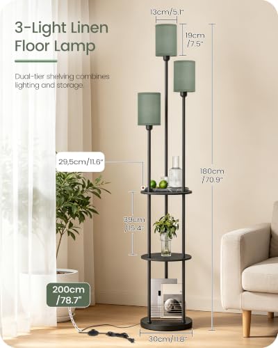Floor Lamp with Shelves