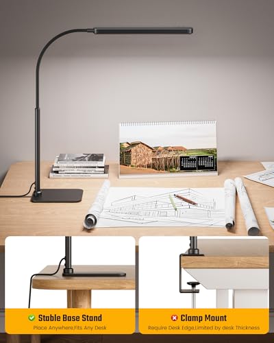 Eye Caring LED Desk Lamp Work Lamp Office Lamp with Base