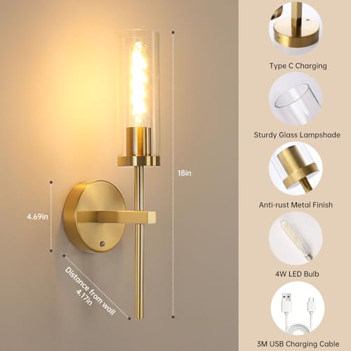 Battery Operated Wall Sconces Set of 2 (2 Count)