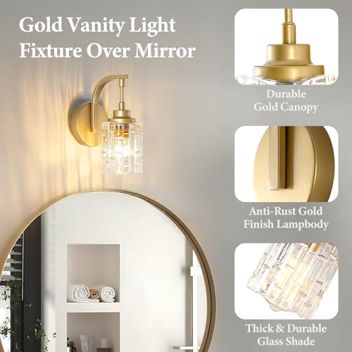 Gold Bathroom Wall Sconce Light