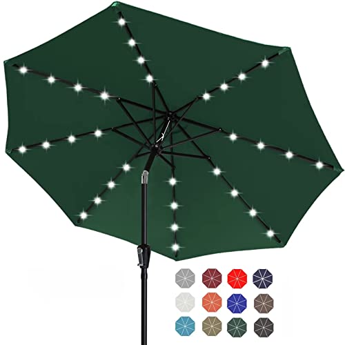 Solar Led Patio Umbrella with 32 Lights 10FT