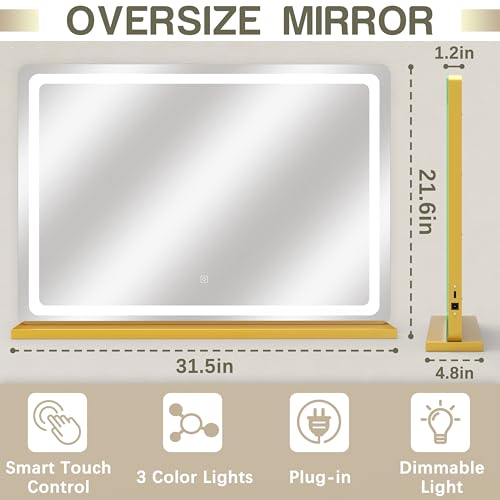 Gold Vanity Mirror with Lights