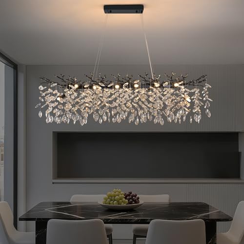 Modern Rectangle Crystal Tree Branch Chandelier