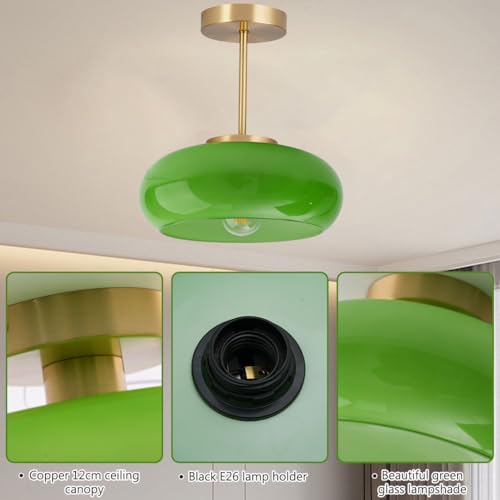 Green Glass Ceiling Light