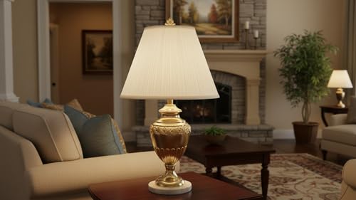 33026A Transitional Pleated Empire Shape Spider Construction Lamp Shade in Rice White
