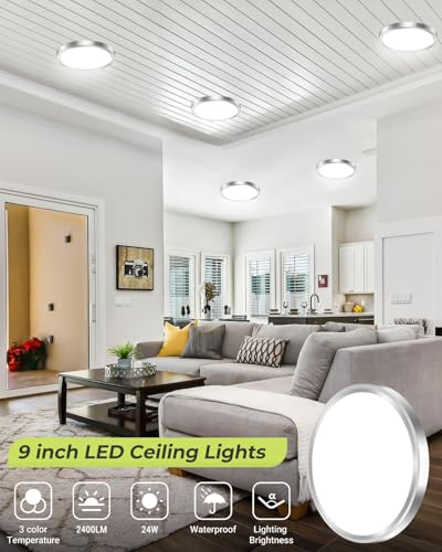 1PACK LED Flush Mount Ceiling Light Fixture Black