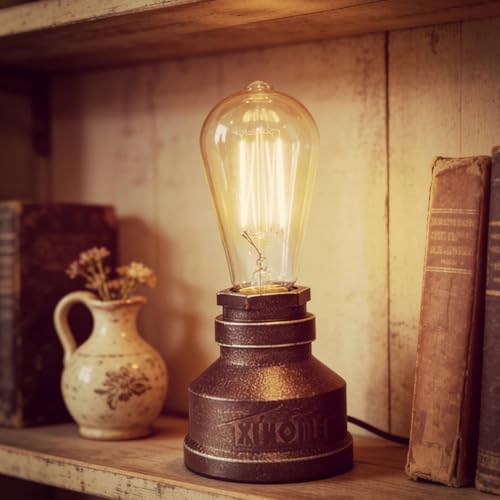 Vintage American Village Style Desk Light Creative Table Lamp Iron Steel Water Pipe Table Night Lights