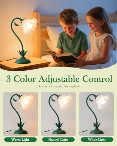 Flower Table Lamp Cute Desk Lamp for Bedroom Home Decor