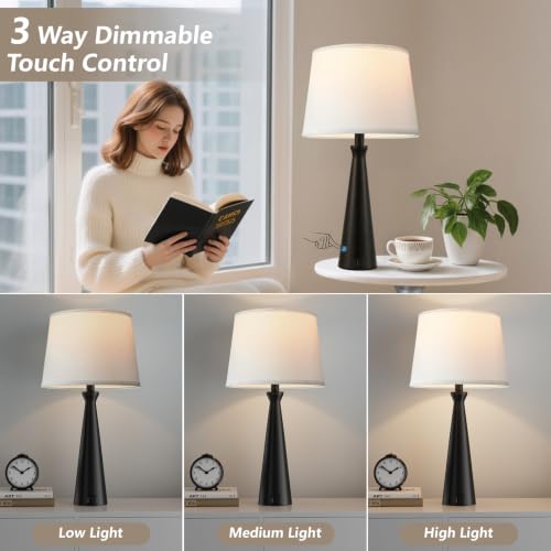 Modern Touch Lamps for Nightstand (2 Count)