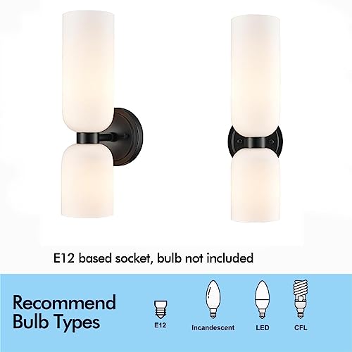 Black Wall Sconces Set of 2 Modern Farmhouse 2 (2 Count)