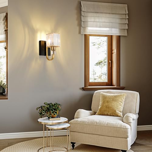 Modern Crystal Wall Sconce with Plug