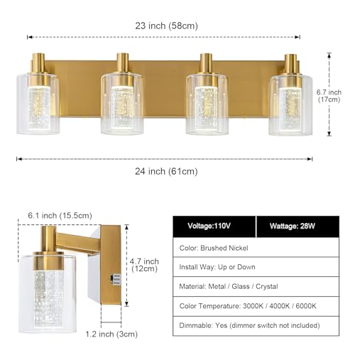 Vanity Light with 3 Color Modes (4 Count)