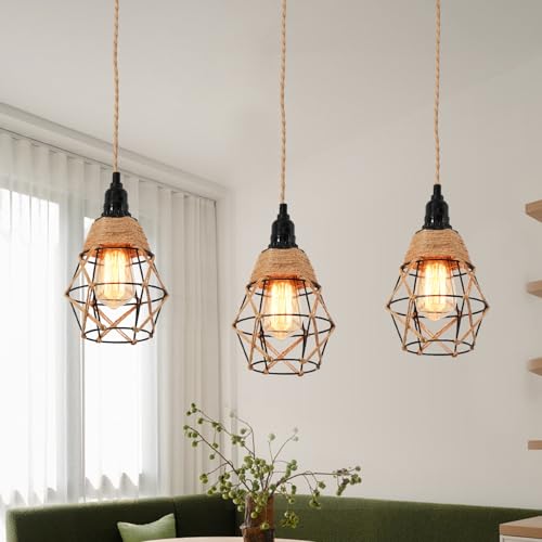 3 Light Hanging Light with Plug in Cord