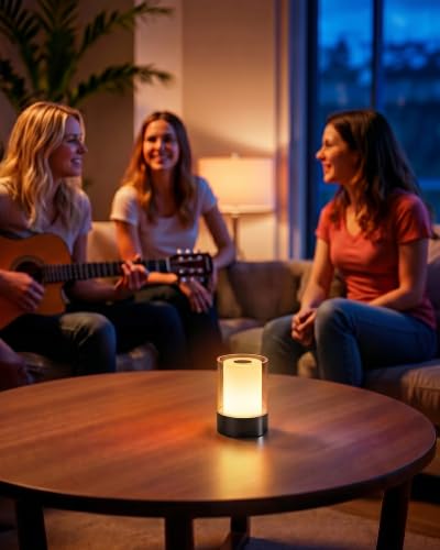 4" RGB Black Cordless Table Lamp 2