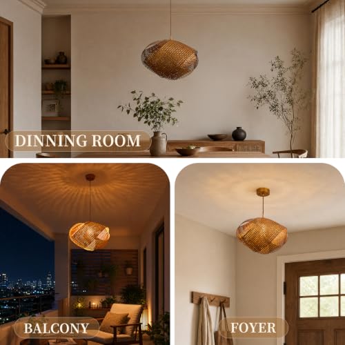 17.7" Bamboo Chandelier Light Fixture