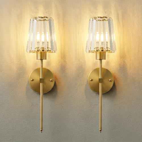 Hardwired Crystal Wall Sconces Set of 2 (2 Count)