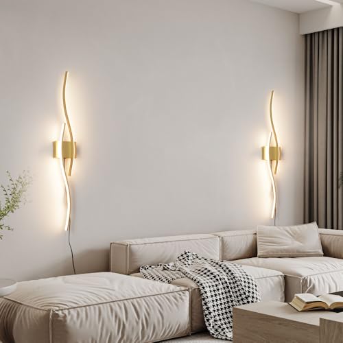 Modern Gold Plug in Wall Sconces Set of Two (2 Count)