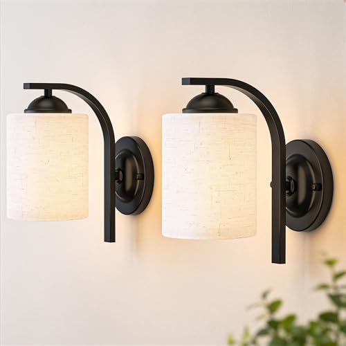 Black Wall Sconces Lights for Bathroom (2 Count)