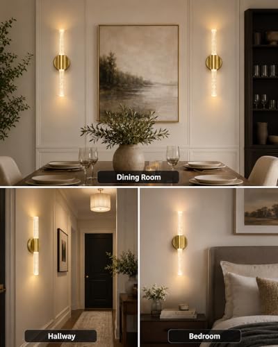 Peel and Stick on Wall Sconce set of 2 Wireless Battery Operated Wall Light (2 Count)