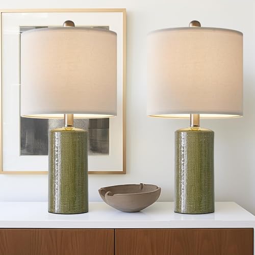 20.25" Small Table Lamps Set of 2 Modern Ceramic Lamps for Living Room (2 Count)