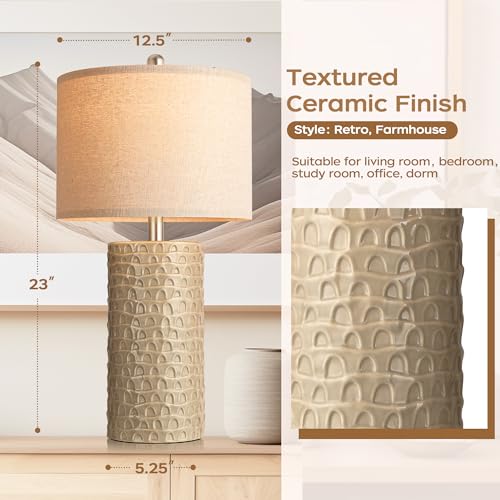 23" Modern Ceramic Table Lamp Set of 2 (2 Count)
