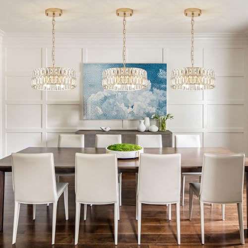 Gold Crystal Chandelier 12" Modern Ceiling Pendant Light 3