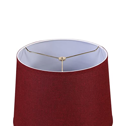 32095 Transitional Hardback Empire Shaped Spider Construction Lamp Shade in Burgundy Burlap Texture Fabric