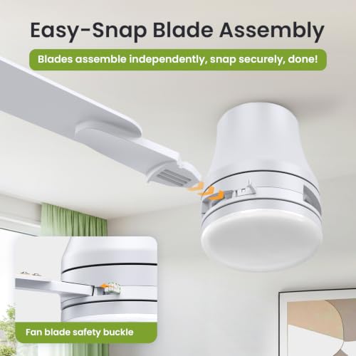 52" Ceiling Fans with Lights and Remote (White / 52 Inch)