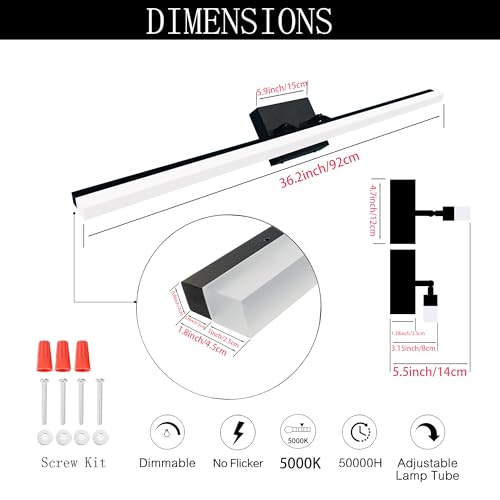 36 Inch Modern Bathroom Light Fixtures Over Mirror