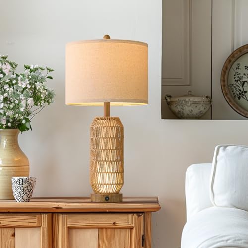 25" Table Lamps Set of 2 with Night Light (2 Count)