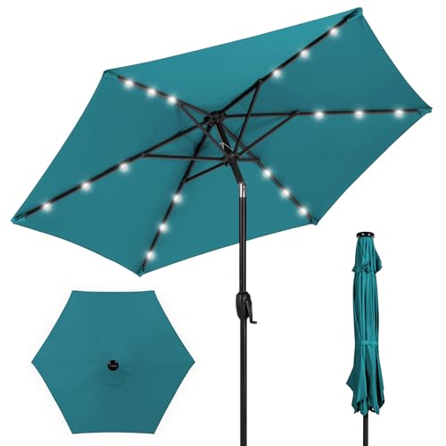 7.5ft Solar Umbrella LED Lighted Patio Umbrella