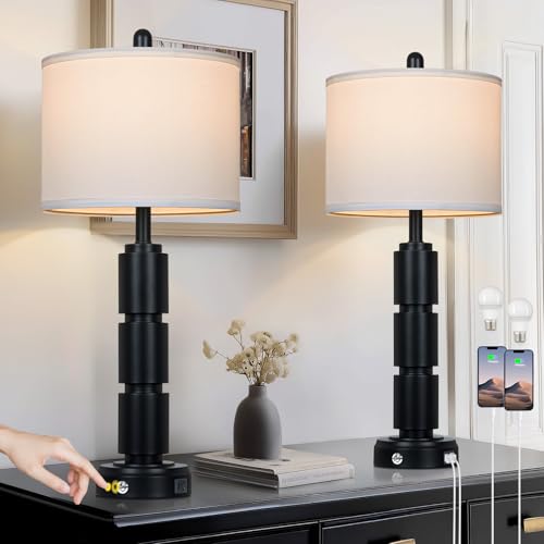 Set of 2 Modern Table Lamps for Living Room Bedroom (2 Count)